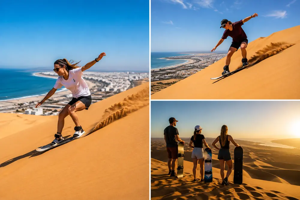 Sandboarding in. Agadir Morocco