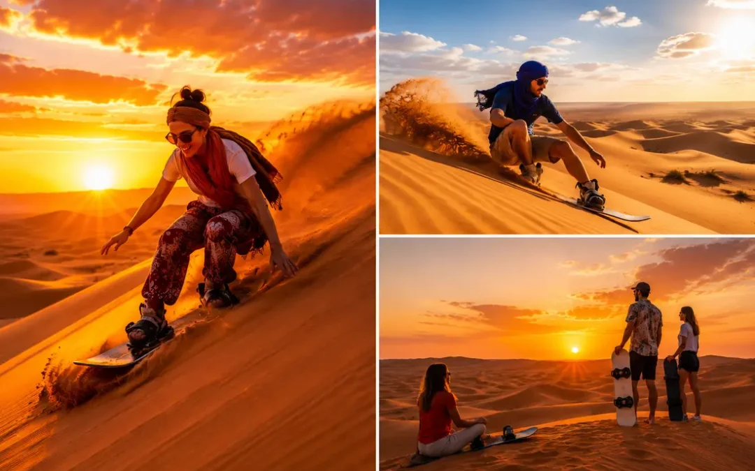 Sandboarding in Erg Chebbi Dunes in Merzouga